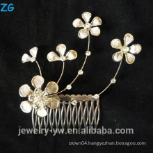 High quality gold plated lucky flower bridal combs elegant metal hair combs